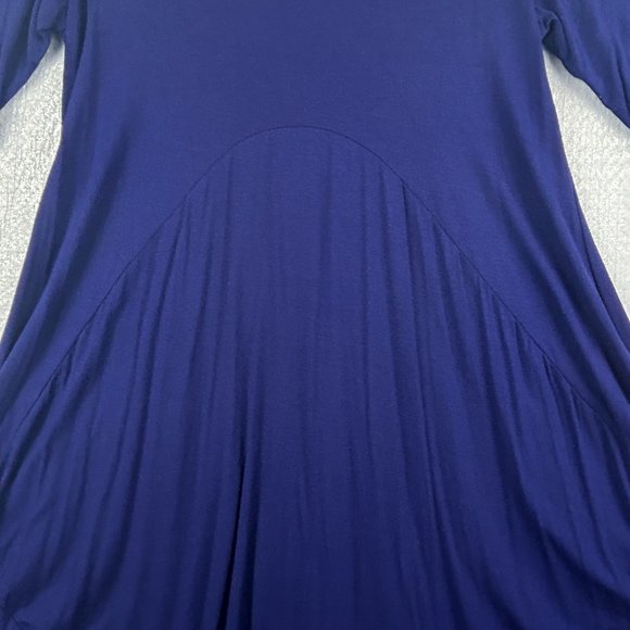 Creation Midi Dress Women Large Purple 3/4 Sleeve‎ Balloon Hem Scoop Neck - Picture 9 of 16